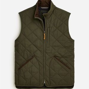 NWOT J.Crew Men’s Sussex Quilted Vest, Moss Green, Size Medium